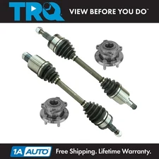 TRQ 4 Piece Steering Kit Front CV Axles w/ Wheel Hub & Bearing Assemblies New