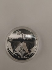 1976 Canada Olympiade XXI $10 Silver Field Hockey Coin Montreal Olympics