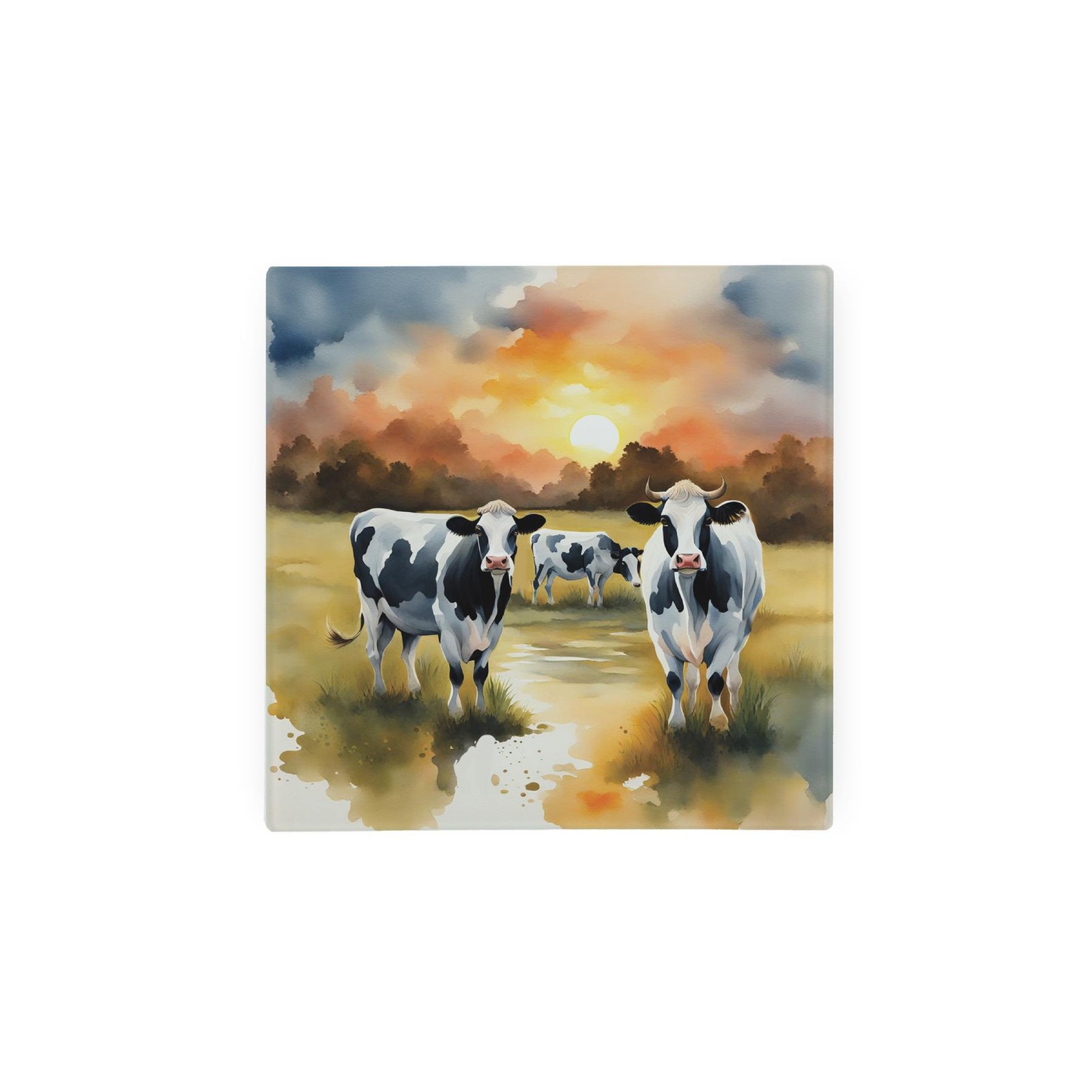 British Wildlife Glass Trivet - Cows Small Worktop Protector Kitchen Gifts