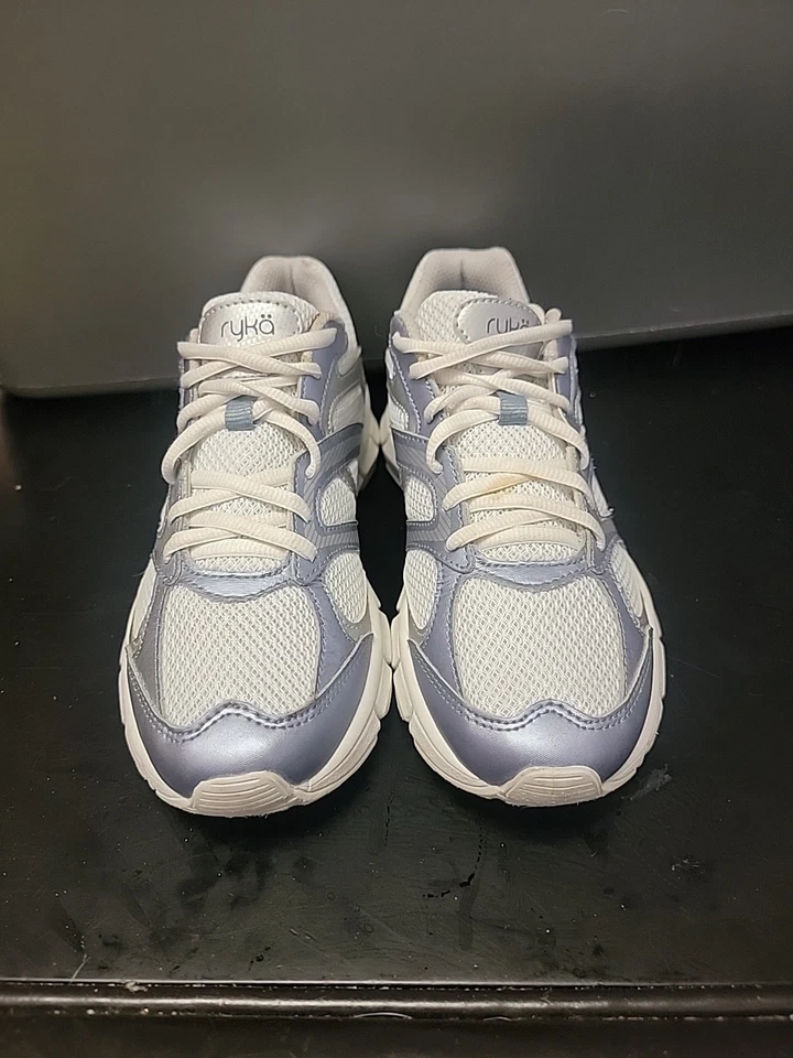 Ryka Zapatos Mujer 6.5 M Harmony SMT Deportivos Bajos Tenis Blanco Azul Malla Con Cordones Foto 3 de 4