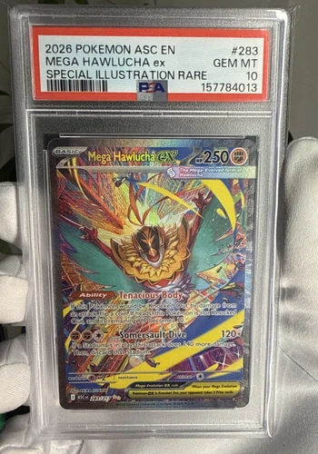 Pokemon Mega Hawlucha ex Ascended Heroes Special Illustration Rare #283 PSA 10