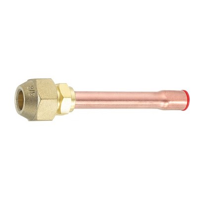 Brass Pipe Fitting 3/8'' SAE x 3/8'' OD Flare Adapter with Copper Tube