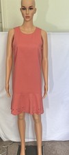 LOFT Womens Peach Tank Dress, Cut Outs Scoop Neck, Back Zip Sz 8 Petite NWOT