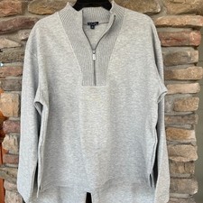 Splendid Women's 2 Pc Set Medium Heather Gray Soft 1/2 Zip Top Fleece Pant NWT