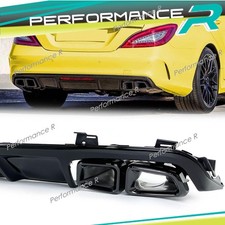 Diffusor + Auspuffblenden Schwarz f&uuml;r Mercedes CLS 350 C218 W218 AMG LINE 11-17