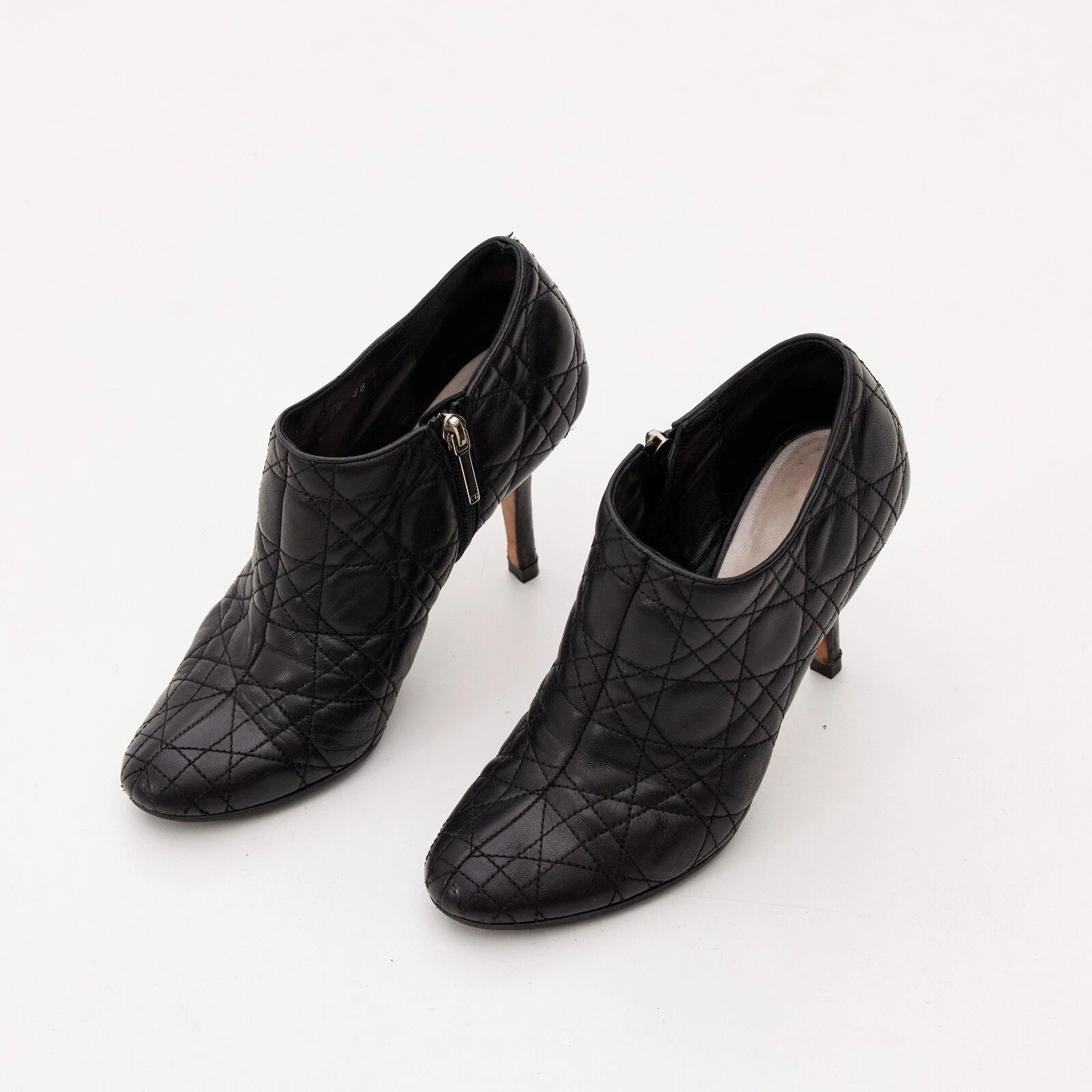 Bottines Dior cuir noir talon aiguille pointure EU 38 / US 8