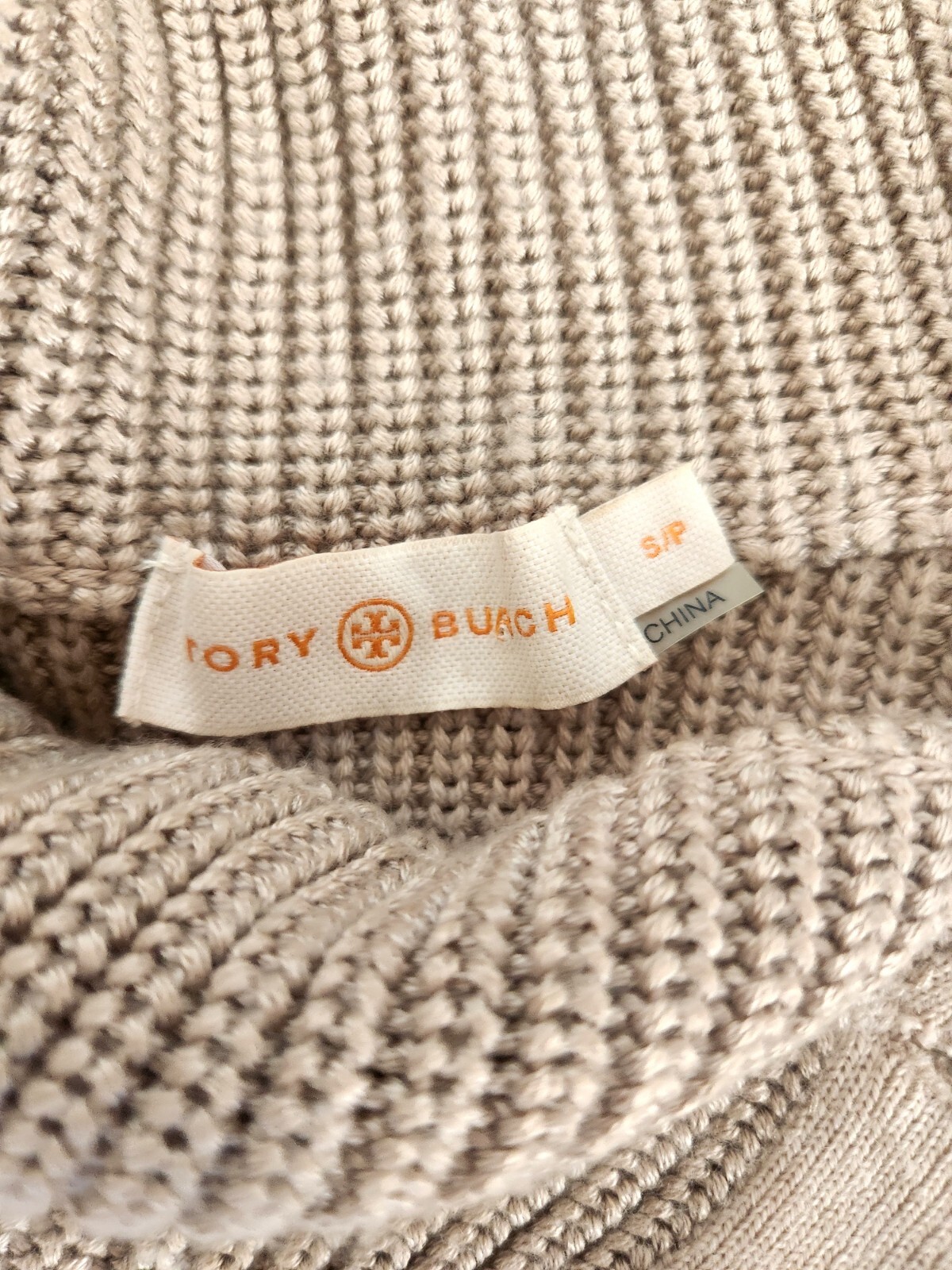 Tory Burch Brodie Tunic Mini Dress Sweater Turtleneck Beige Knit Gold Buttons S thumbnail 7