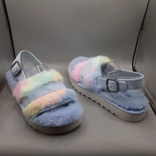 Koolaburra By UGG Fuzz D Out Women's Sandals 7M Passtel Multi Slippers 