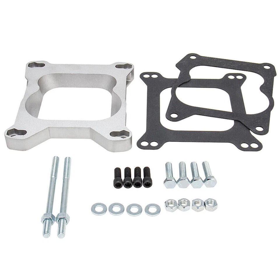 Carburetor Adapter Kit For 4BBL carb Square Bore to Spread Manifold aluminum New - Image 3 of 4