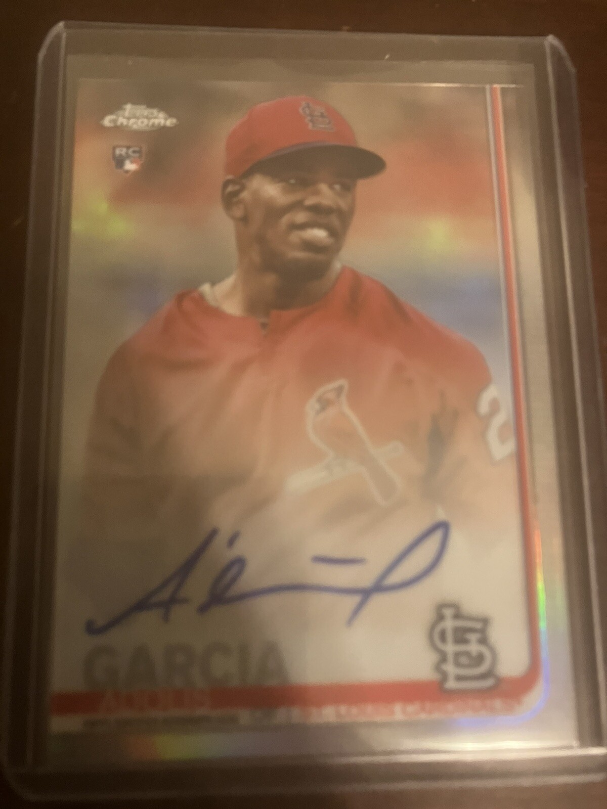 2019 Topps Chrome Adolis Garcia RC Rookie Refractor Auto #/499 SP Texas Rangers!