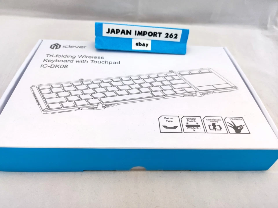 iClever Folding Keyboard IC-BK08 Bluetooth usb Touchpad Gray-Black - Image 2 of 4