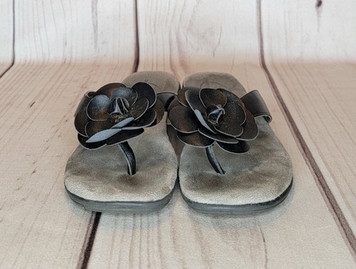 Life Stride Simply Comfort Elysa Leather Flip Flop with Flower Women's Size 6M - Picture 5 of 10