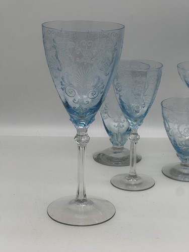 Variety Of 5 Different Sizes And Shapes FOSTORIA VERSAILLES AZURE BLUE - Picture 2 of 13