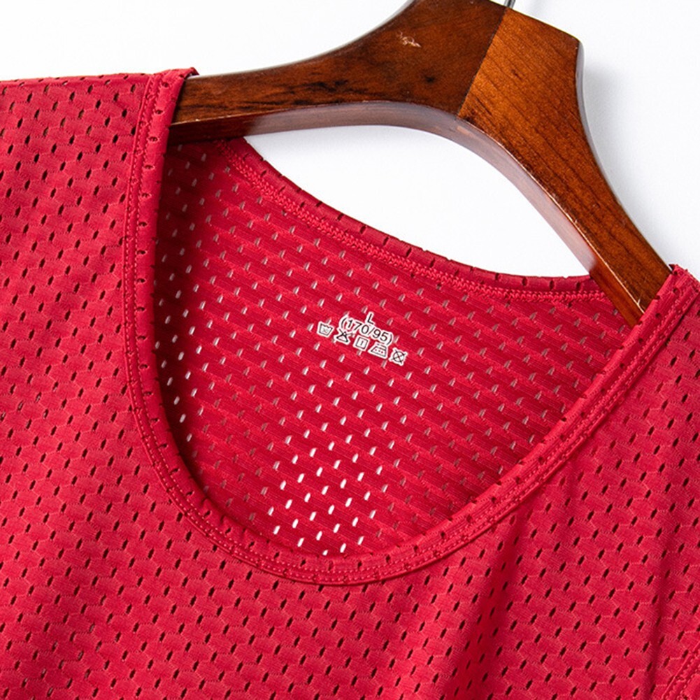 Lightweight Men's Sleeveless Ice Silk Mesh Shirt for Summer Sports Fitness