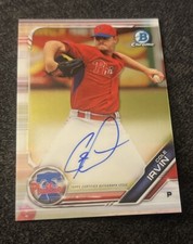 2019 BOWMAN CHROME COLE IRVIN ON CARD AUTO 1ST PHILLIES Rookie