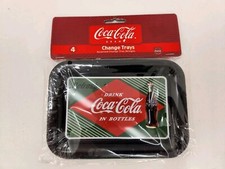 Lot Of 4 Sealed Coca-Cola Metal Change Trays Coasters 6.5"X4.5" New In Package