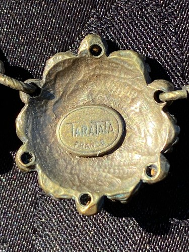 TARATATA France Collier - Fleurs design. Necklace signed - Flowers & rhinestones - Foto 11 di 11