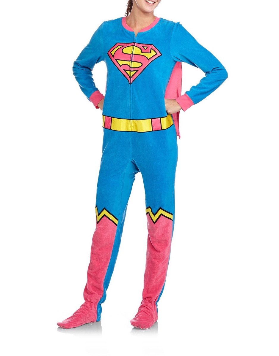 DC Comics Supergirl Footed Pajamas w Cape Costume Superman Footie NWT XL LASTONE eBay