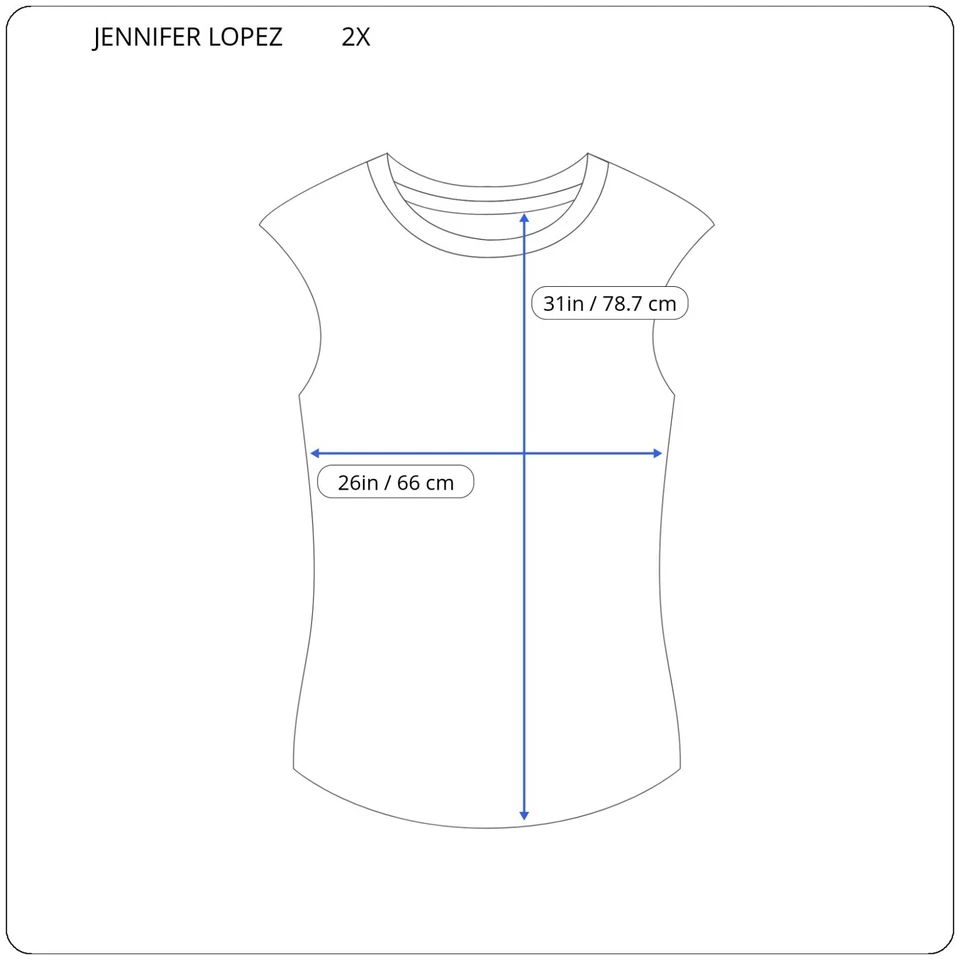 Jennifer Lopez JLO Mujer Top 2X Sin Mangas Asimétrico Negro Abstracto Cerradura Foto 2 de 4