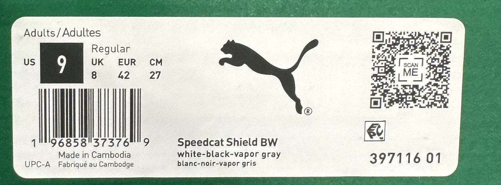 Puma Speedcat Shield BW White Sneakers Shoes 397116-01 Men's Size 9 thumbnail 8