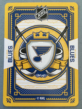 St. Louis Blues Team Logo Over Crossed Sticks GOLD NHL Hockey Playing Card
