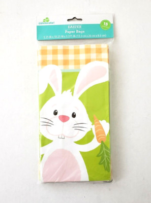 Way to Celebrate Easter Paper Treat Bags 15 bags 5.25in x 10.25inx3.375in