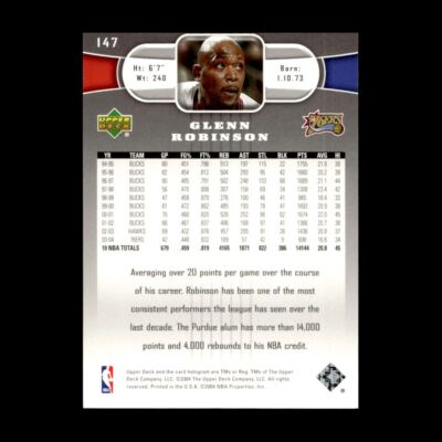 Glenn Robinson 2004-05 Upper Deck Philadelphia 76ers #147 R328H 3