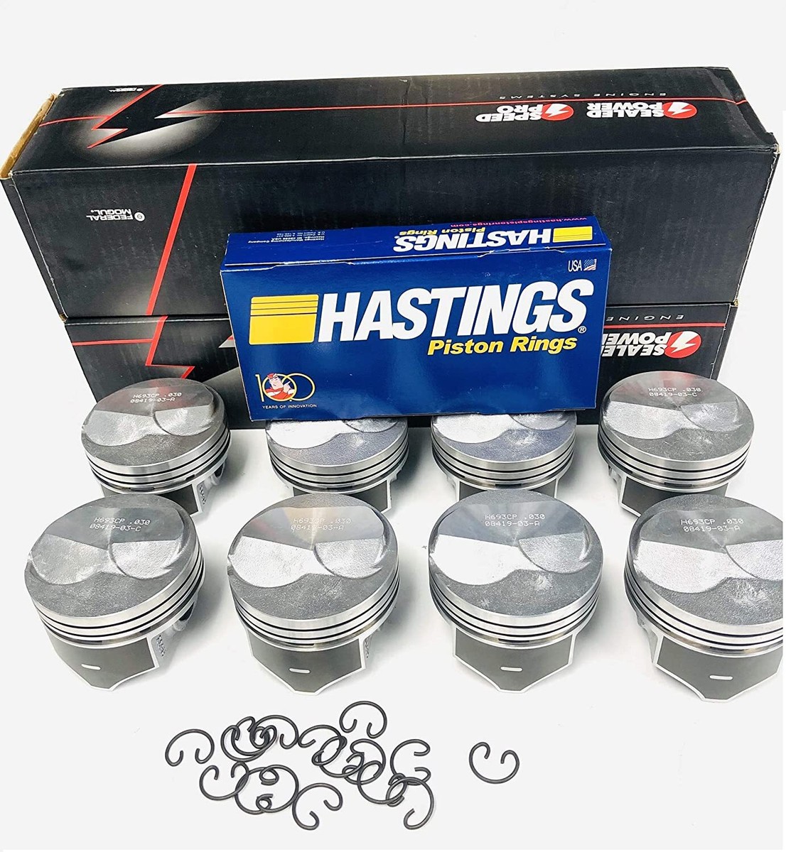 SPEED PRO Hypereutectic Coated 22cc Dome Pistons/8+MOLY Rings