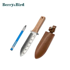 Berry&Bird Hori Hori Garden Knife 7''Blade Weeding&Digging Tool W/Leather Sheath