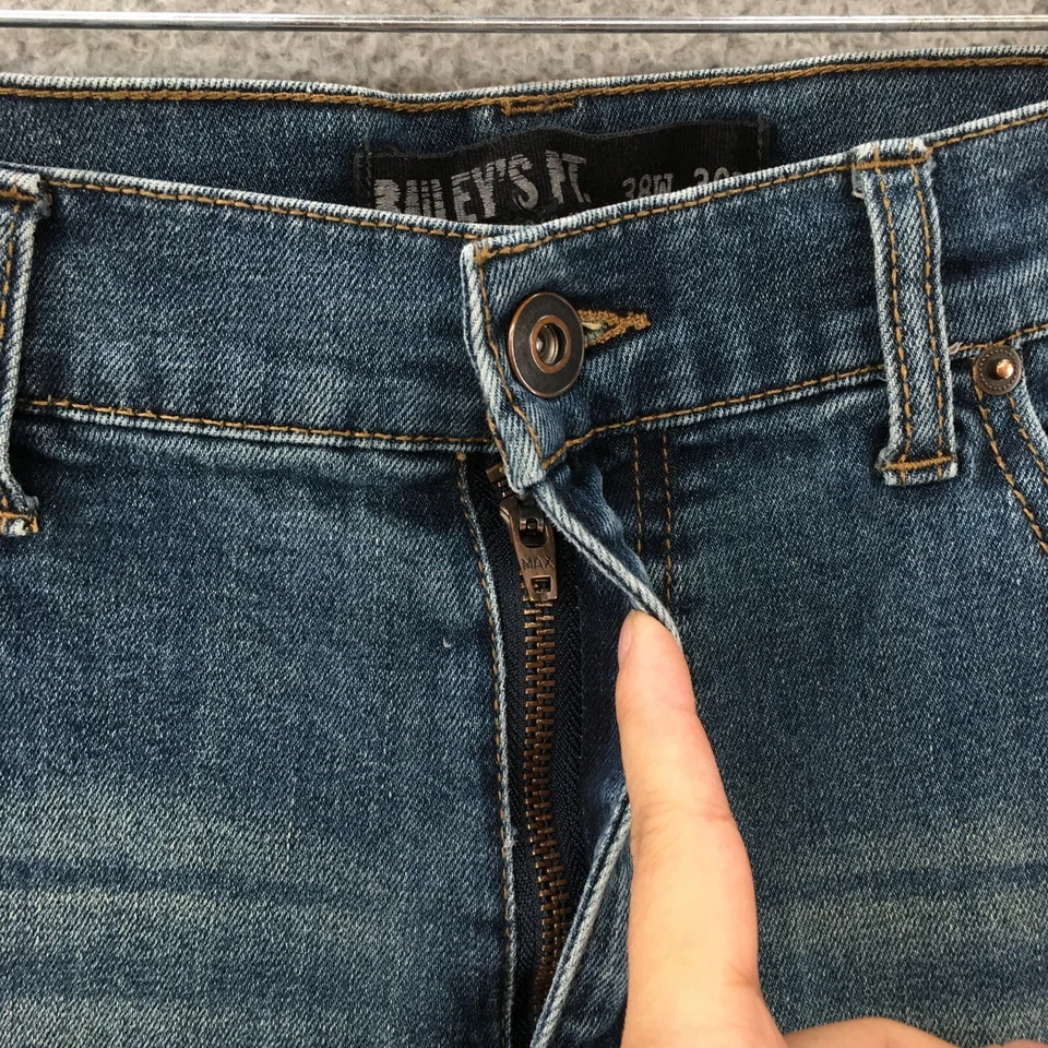 Baileys PT Flex Slim Straight Jeans Mens 38x30 (actual 38x30) Blue Denim Zip Fly - Image 4 of 4