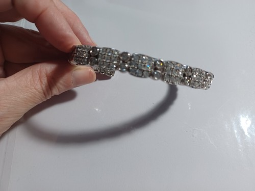 QVC Affinity Diamond CZ Sterling Silver 925 Cuff Bracelet Holiday Gift - Picture 2 of 5