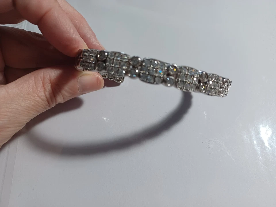Brazalete brazalete QVC Affinity diamante circonita cúbica plata esterlina 925 regalo navideño Foto 2 de 4