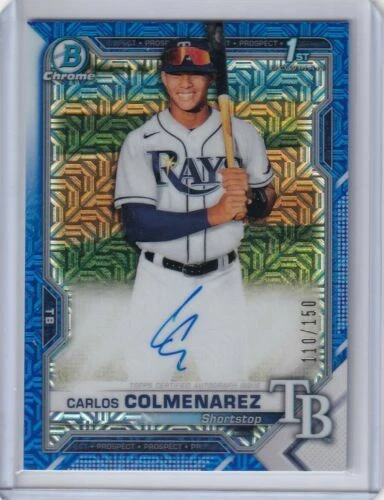 2021 Bowman Chrome - Carlos Colmenarez - Blue Mojo Refractor Auto 150
