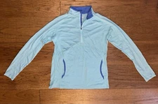 Ibex Merino Wool 1/4 Pullover Shirt Base Layer Shirt Weightless Pockets Blue L