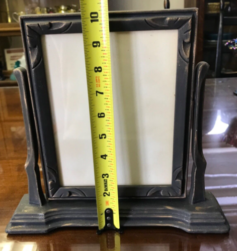 Antique Vintage Wooden Frame Swivel Swinging Tilt Tabletop - Inner 7.5" x 5.75" - Picture 9 of 10