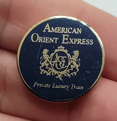 American Orient Express Private Luxury Train R.R. Runde Pin Tie Tack Memorabilia