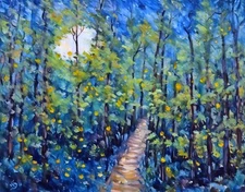 Firefly Moon ACEO artist trading card 3.5x2.5 print of original pastel art