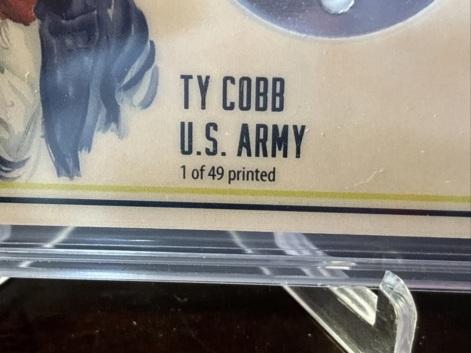 TY COBB 2022 Historical Autographs 1918 End of the Great War Dog Tag #/49 Tigers - Image 3 of 4