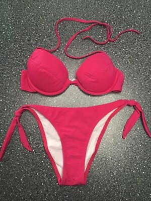 Jolidon Damen Bikini SET Gepolstert Push-Up Rosa FM546 36 B Neu