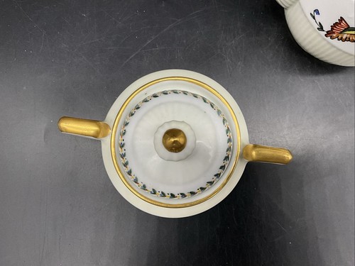 Vtg Bavaria Porcelain Teapot W/ Creamer & Sugar Hand Painted Floral W/ Gold Trim - Picture 15 of 18