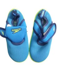GUC Speedo Shore Explore Boys Blue Baby Green Bottom Water Shoes, Size M 7/ 8