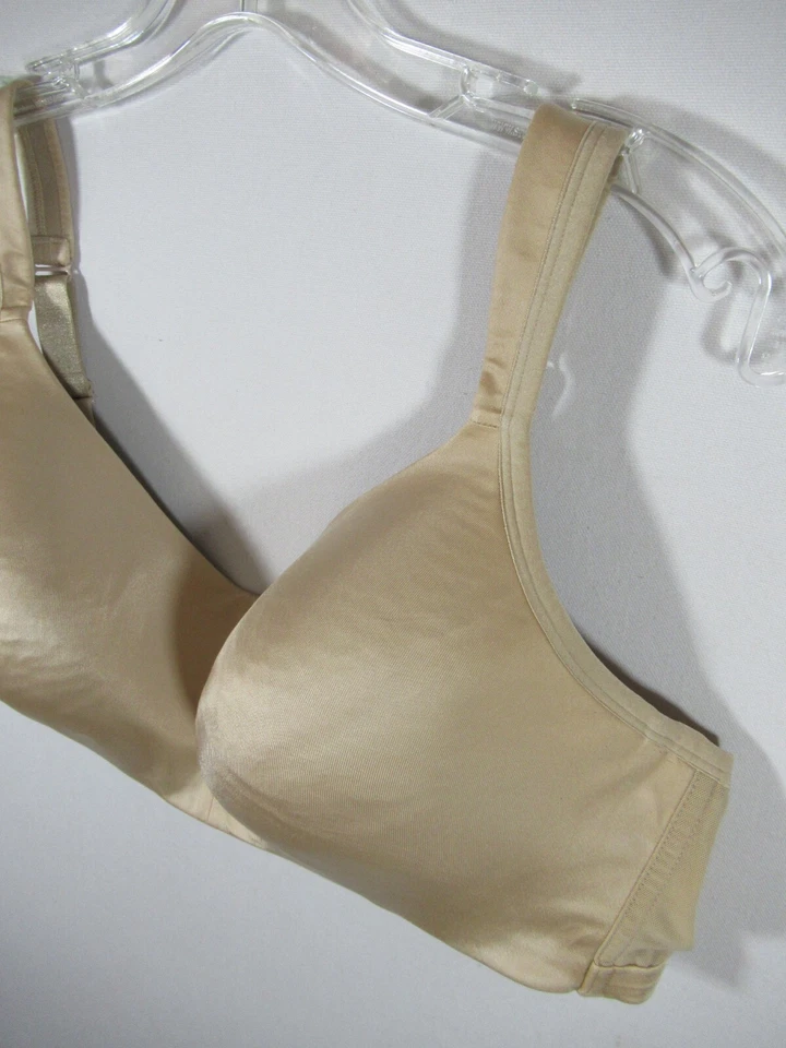 Cacique Lightly Lined Wireless Bra 44C Beige Satin - Image 2 of 4