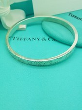 Tiffany & Co. Silver 727 Fifth Ave New York Notes Bangle Bracelet,UK Hallmarked!