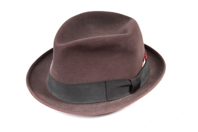 Vintage 1960s Champ Wine Kasmir Finish Felt Fedora Hat Mens Size 7 3/8