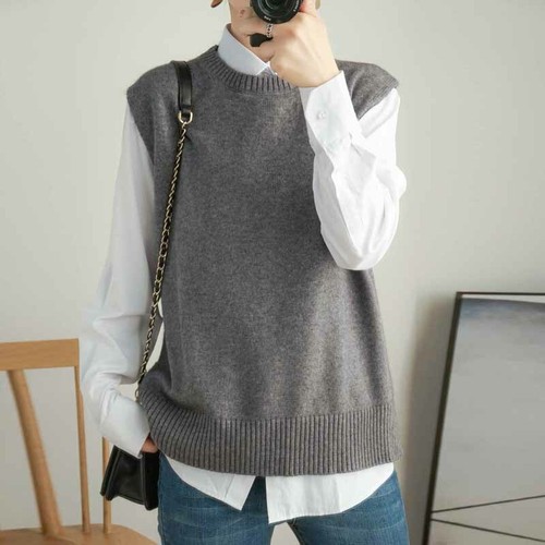 Womens Cashmere Vest Sweater Sleeveless 