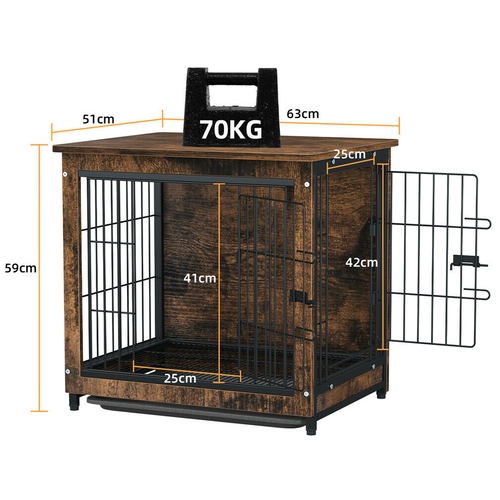 Wooden Large Pet Dog Crate Kennel Cage Storage Display End Table for Home Office - Picture 22 of 32