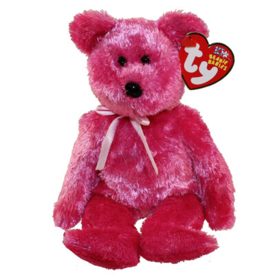 TY Beanie Baby - SHERBET the Bear (Raspberry Version) (8.5 inch) - MWMTs