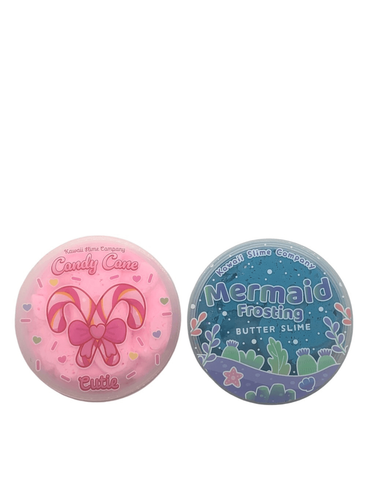 Lot of 2 NWOT Slime ToysBlue Mermaid Frosting Butter Slime and Pink Candy Cane C