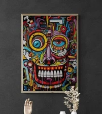 Surreal Pop Art Portrait, Printable Wall Art