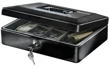 Portable Security Money Box Key Lock Safe Storage Cash Gun Jewelry Safety Home